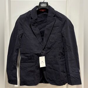 NWT Paul Smith Casual 2-Button Jacket XS Navy Blue Men's Cotton Summer Blazer